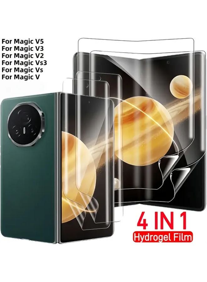Honor Magic V2 4 In 1 HD Transparent Hydrogel Film Screen Protector Set Full Coverage - Image 1
